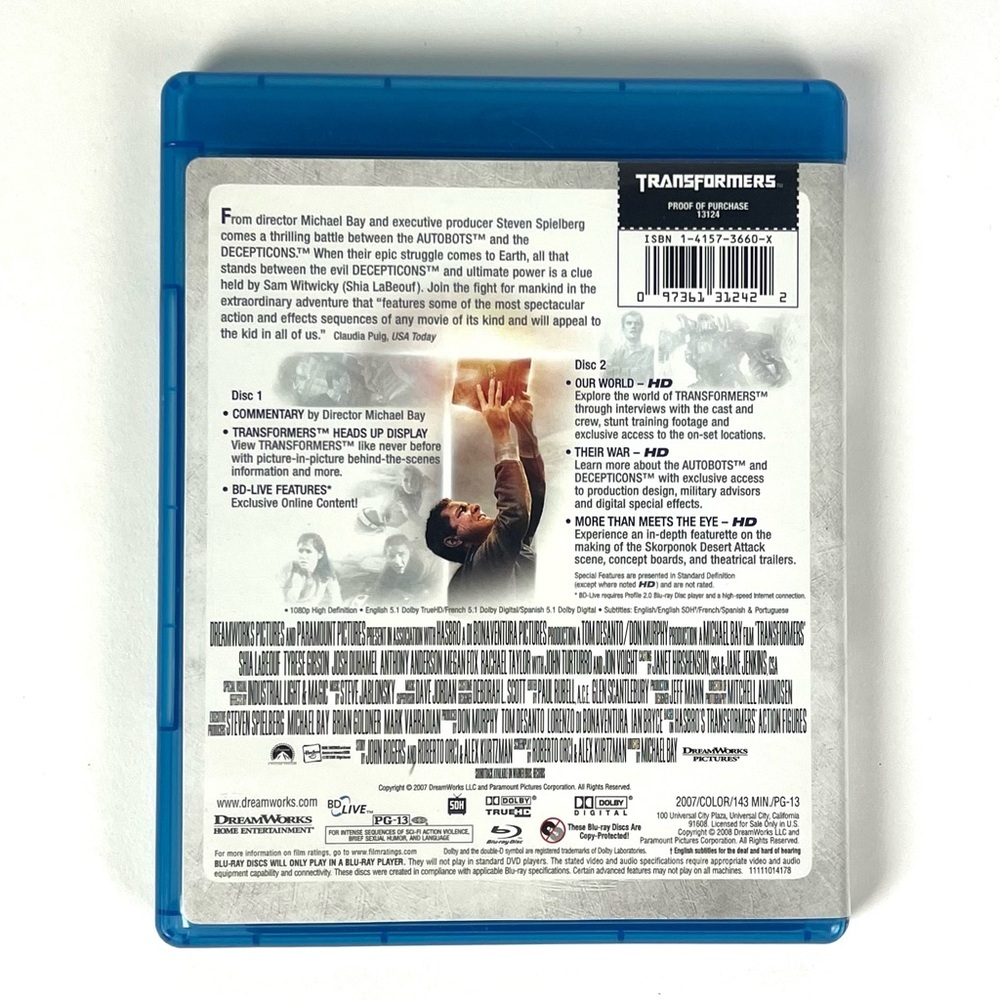 Transformers (Two-Disc Special Edition + BD Live) [Blu-ray] - VERY GOOD - Picture 2 of 4